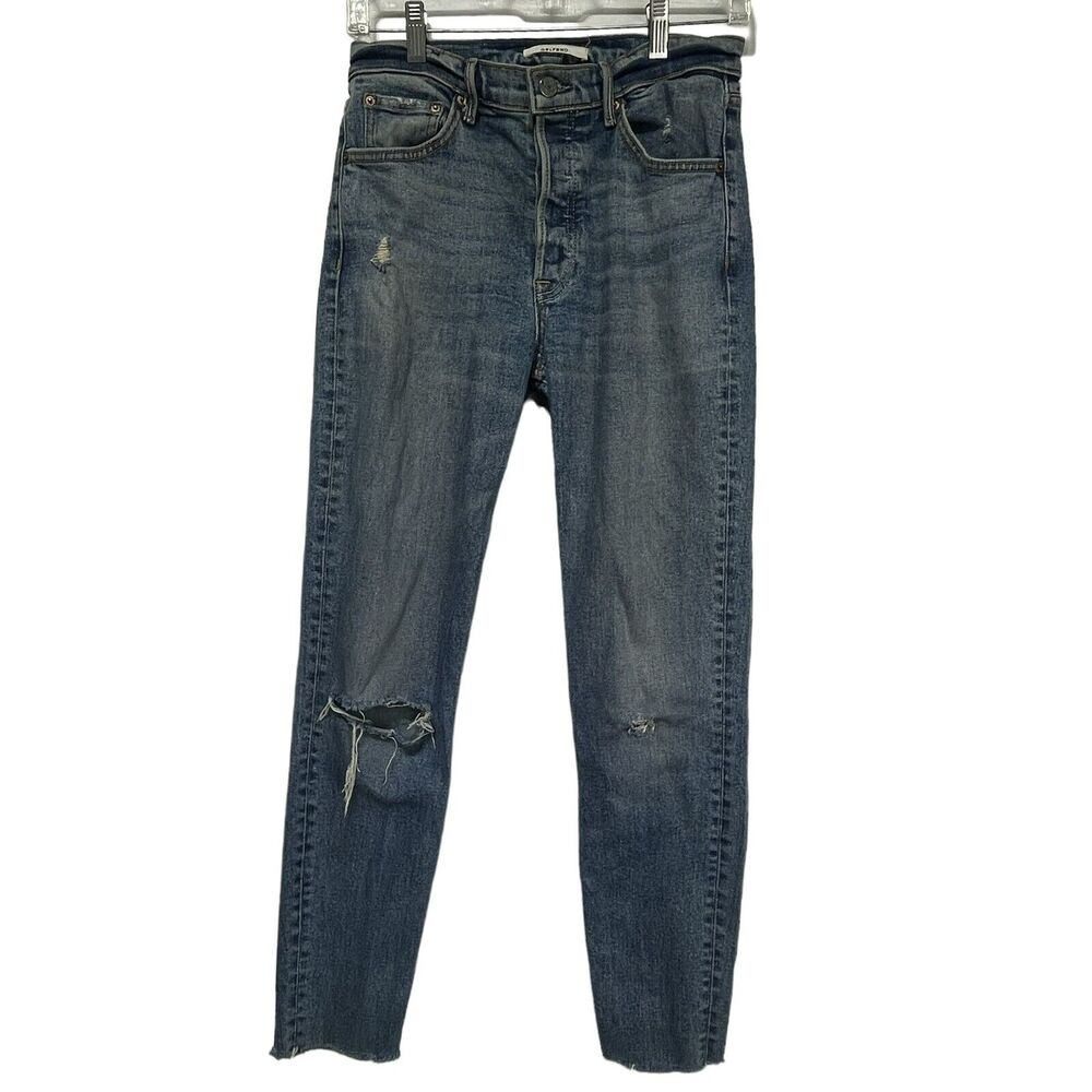 grlfrnd jeans karolina button fly high waist Distressed jeans Size 26